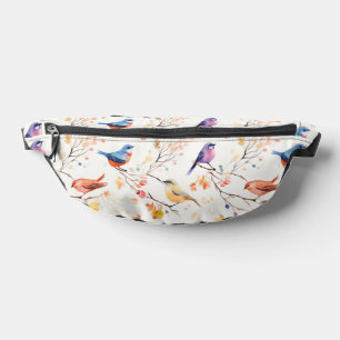 Aquarellvögel auf Branchenzweigen Bauchtasche