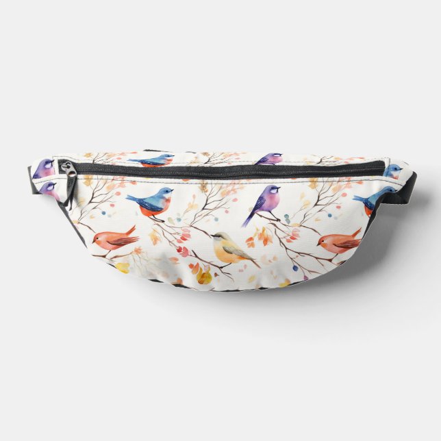 Aquarellvögel auf Branchenzweigen Bauchtasche (Ablage )