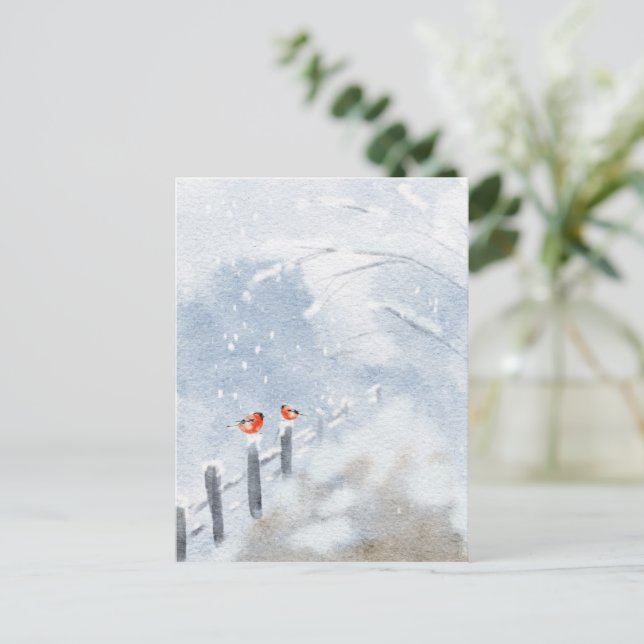 Aquarellvögel Postkarte | Künstlerische Natur (Stehend Vorderseite)