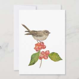 Aquarellvögel "Sylvia curruca" Feiertagskarte