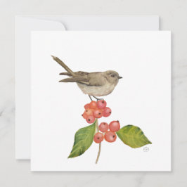 Aquarellvögel "Sylvia curruca" Feiertagskarte