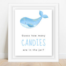 Aquarellwal - Wie viele Bonbons sind im Glas? Poster