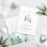 Aquarellwald Frohe Weihnachten<br><div class="desc">Ein elegantes, naturgetreues Urlaubsdesign. Teil einer Sammlung. Mit elegantem Text und schönem Aquarellwald-Design.</div>