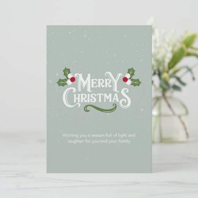 Aquarellwald Frohe Weihnachtskarte Feiertagskarte (Stehend Vorderseite)