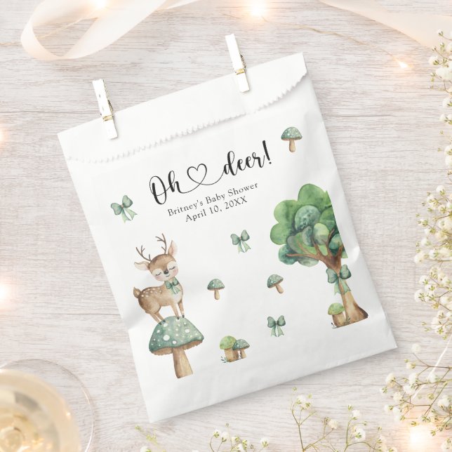 Aquarellwald Hirschdusche Geschenktütchen (Ausgeschnitten)