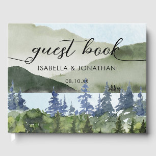 Aquarellwald Hochzeit im Freien Gästebuch