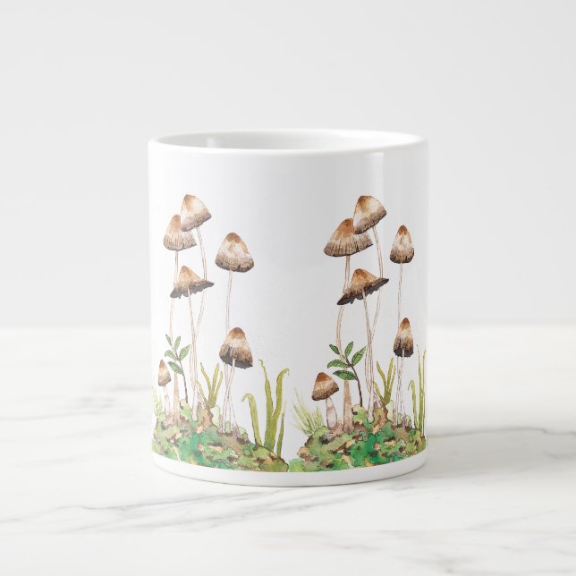 Aquarellwald-Pilze Jumbo-Tasse (Vorderseite)