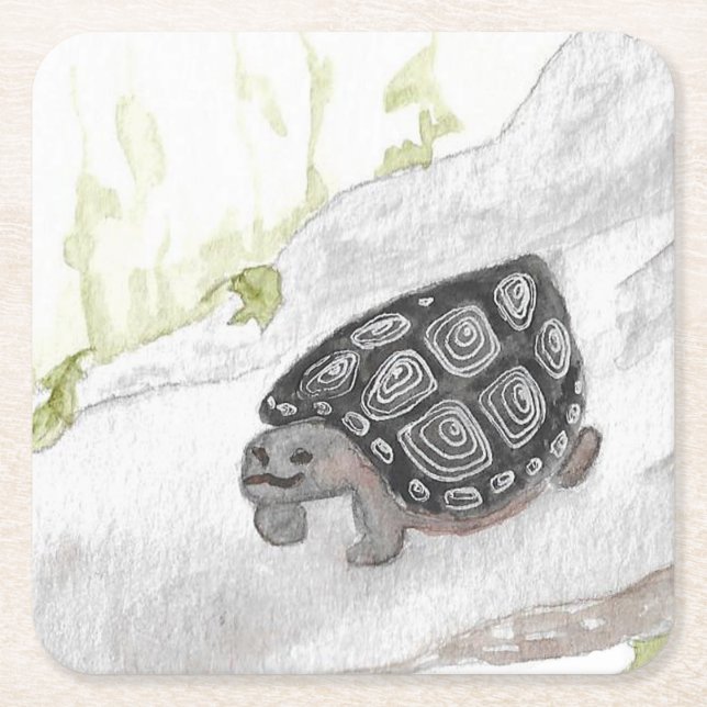 Aquarellwald Rechteckiger Pappuntersetzer (Vorderseite)