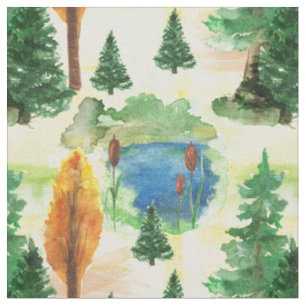 Aquarellwald Stoff