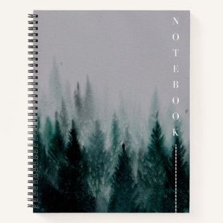 Aquarellwald, Winter, Winterwald Kunst Notizbuch