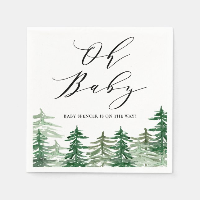Aquarellwald Woodland Babydusche Serviette (Vorderseite)