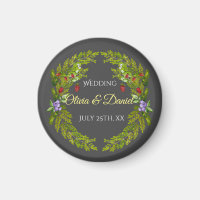 Aquarellwaldbeeren und Pilze Hochzeitskrieg