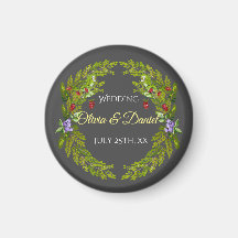 Aquarellwaldbeeren und Pilze Hochzeitskrieg