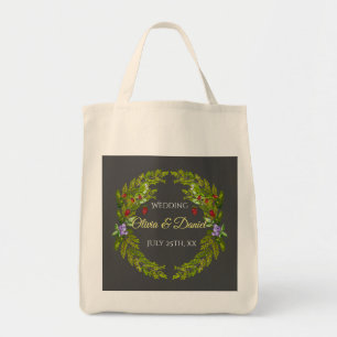 Aquarellwaldbeeren und Pilze Hochzeitskrieg Tragetasche