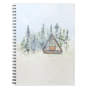 Aquarellwaldkabine Zuhause Notizblock