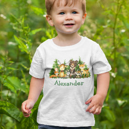 Aquarellwaldtierbäume Baby T-shirt