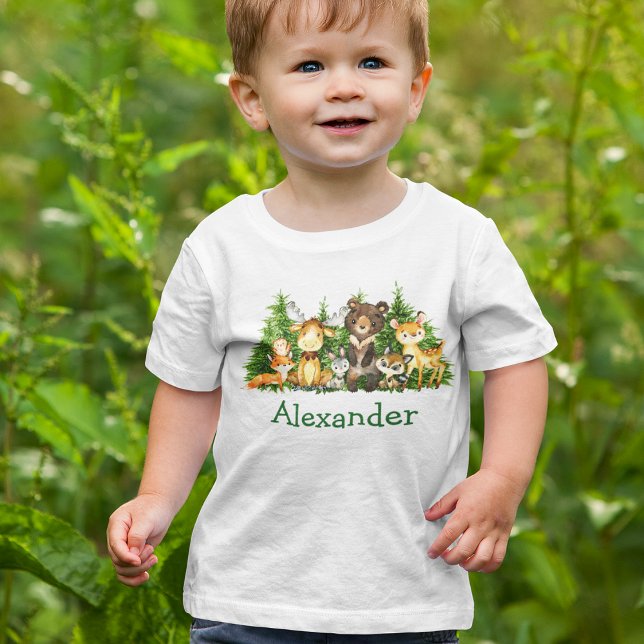 Aquarellwaldtierbäume Baby T-shirt (Von Creator hochgeladen)