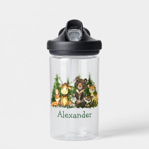 Aquarellwaldtierbäume Trinkflasche
