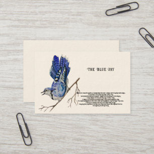 Aquarellwaldvogel Blue Jay Visitenkarte