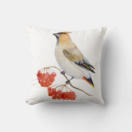 Aquarellwaldvogel wächst kissen