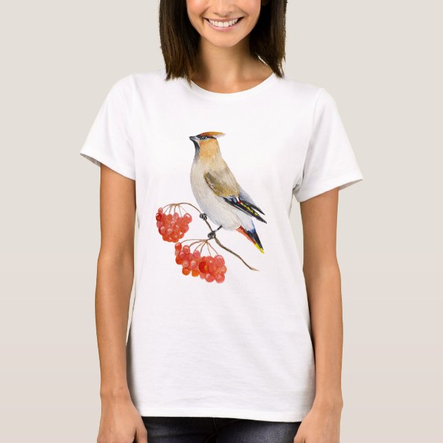 Aquarellwaldvogel wächst T-Shirt (Vorderseite)