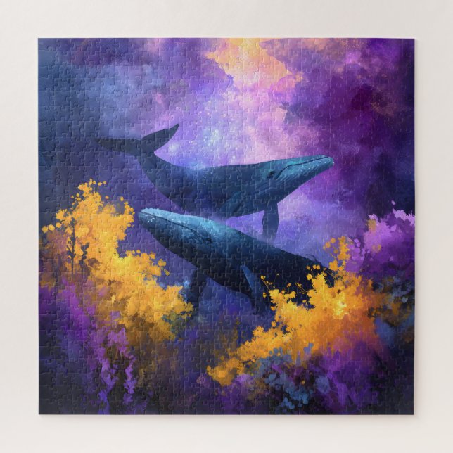 Aquarellwale Abstrakt Ocean Garden (Vertikal)