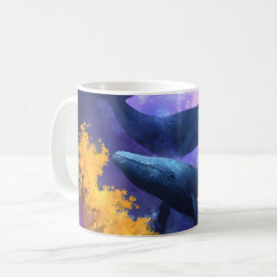Aquarellwale Abstrakt Ocean Garden Kaffeetasse