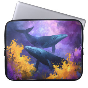 Aquarellwale Abstrakt Ocean Garden Laptopschutzhülle
