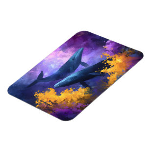 Aquarellwale Abstrakt Ocean Garden Magnet