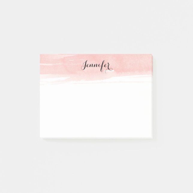 Aquarellwäsche Post-Itanmerkungen, rosa Post-it Klebezettel (Vorderseite)