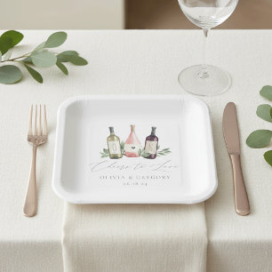 Aquarellwein & Botanischer Beifall für Liebe Pappteller