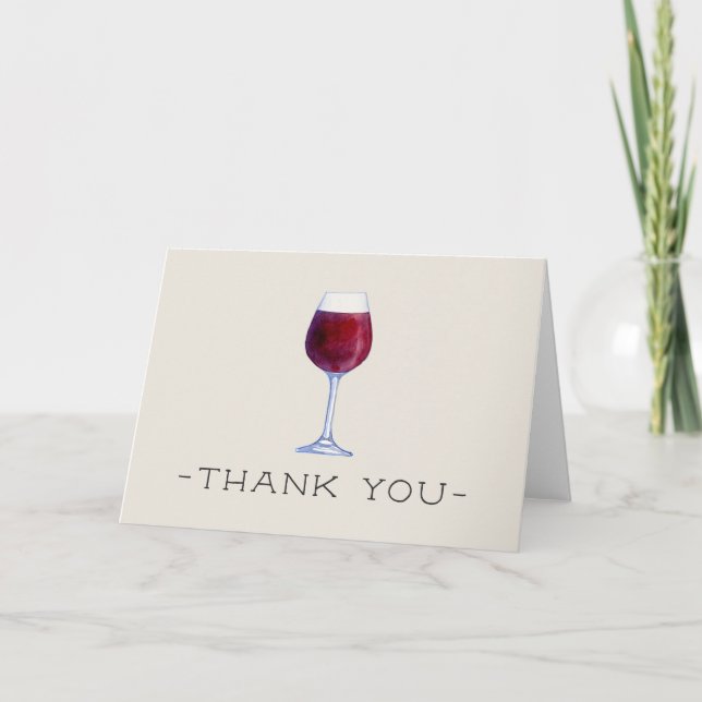 Aquarellwein Vielen Dank Karten Personalisiert (Vorderseite)