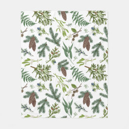Aquarellwein Weihnachten Natur & Wälder Illustrati Fleecedecke