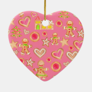 Aquarellwein Weihnachtsgebäck Keramik Ornament