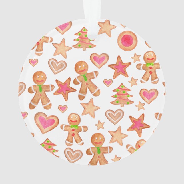 Aquarellwein Weihnachtsgebäck Ornament (Rückseite)