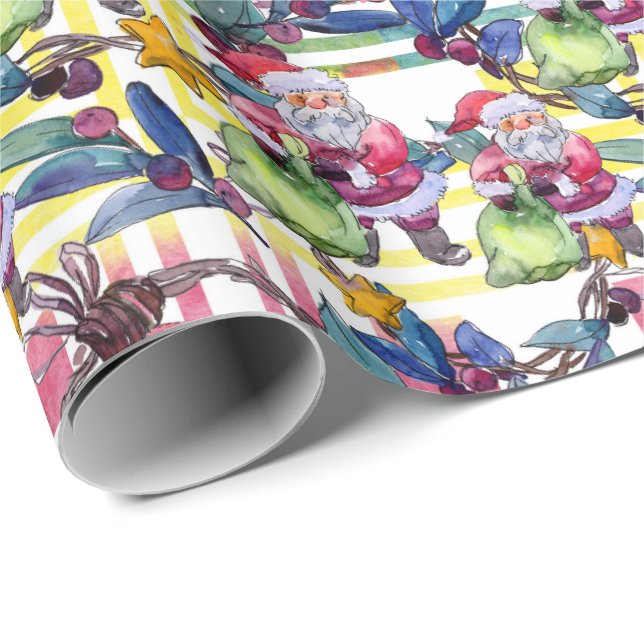 Aquarellwein Weihnachtsweih Geschenkpapier (Rolleneckpunkt)