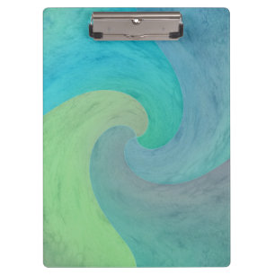 Aquarellwelle Grün Türkis Aquamarin Kunst Klemmbrett
