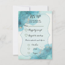 Aquarellwelle - RSVP-Karte