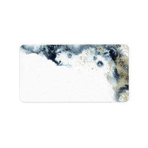 Aquarellwellen minimalistischer Briefumschlag Aufk Adressaufkleber