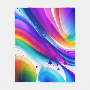 Aquarellwellen Schmelzende Farben Abstrakt Fleecedecke