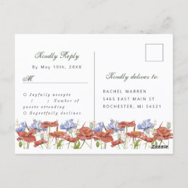 Aquarellwiese Wildblumen uAwg Postkarte