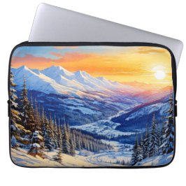 Aquarellwinterärmel Laptopschutzhülle