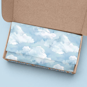 Aquarellwolken Sanftes Blau Seidenpapier