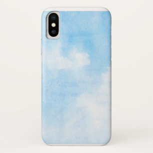 Aquarellwolken und Himmelhintergrund iPhone X Hülle