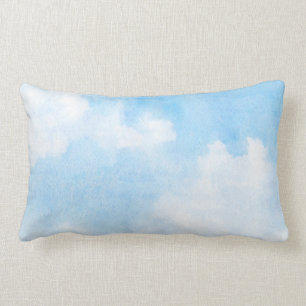 Aquarellwolken und Himmelhintergrund Lendenkissen