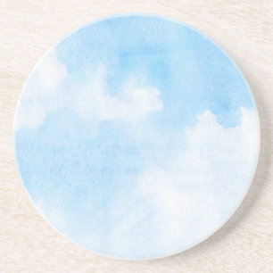 Aquarellwolken und Himmelhintergrund Sandstein Untersetzer
