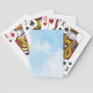 Aquarellwolken und Himmelhintergrund Spielkarten