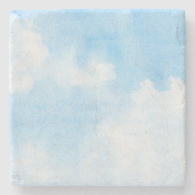 Aquarellwolken und Himmelhintergrund Steinuntersetzer (Vorderseite)