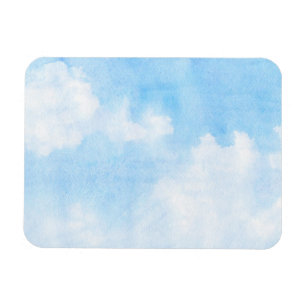 Aquarellwolken und Himmelshintergrund Magnet