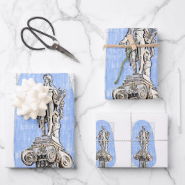 Aquarellzeichnung der Statue von Apollon Geschenkpapier Set